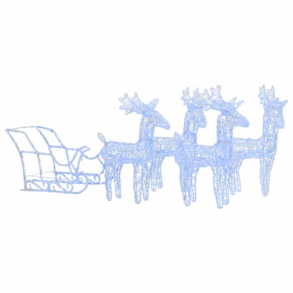Weihnachtsdekoration Rentiere & Schlitten 280x28x55 cm Acryl