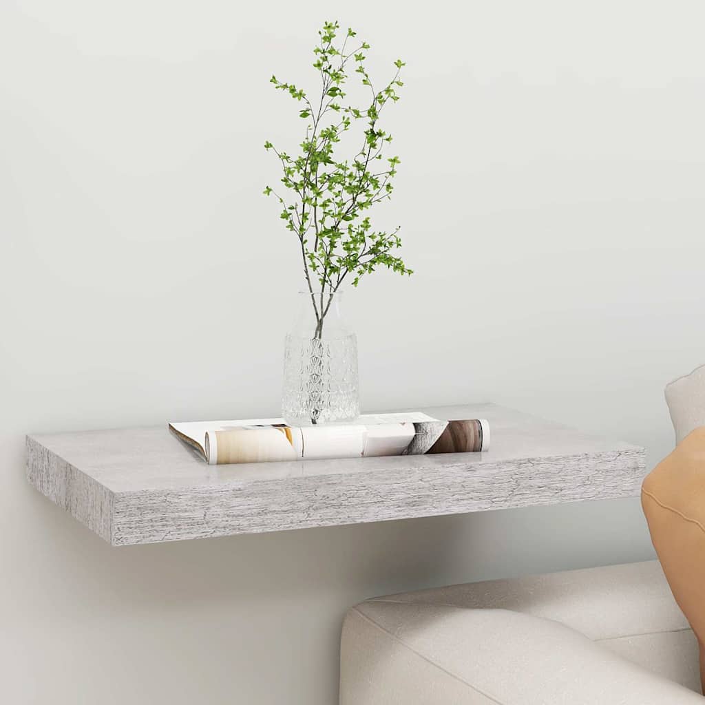 Schweberegal Betongrau 50x23,5x3,8 cm MDF