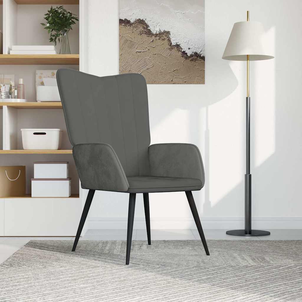 Relaxsessel Dunkelgrau Samt