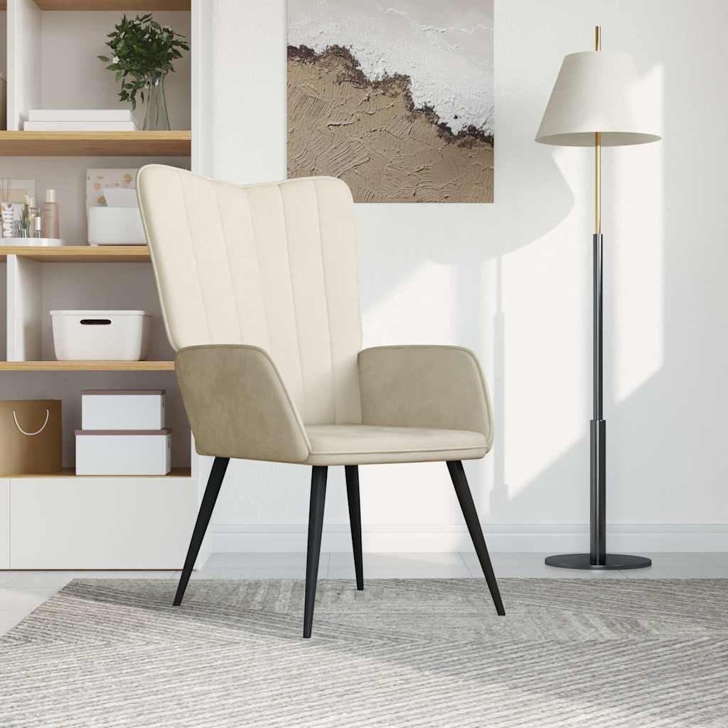 Relaxsessel Cremeweiß Samt