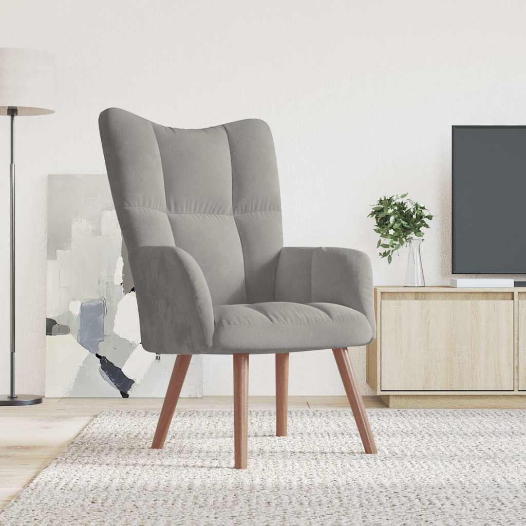 Relaxsessel Hellgrau Samt