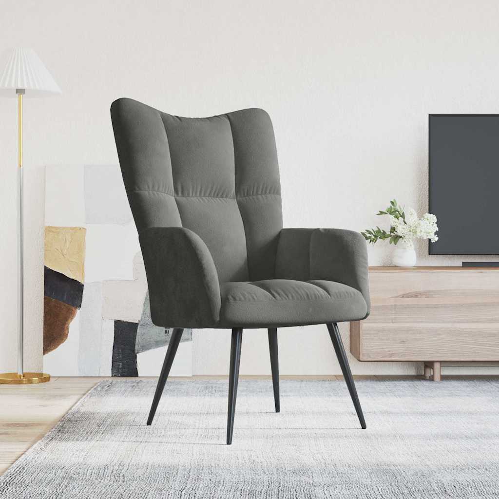Relaxsessel Dunkelgrau Samt
