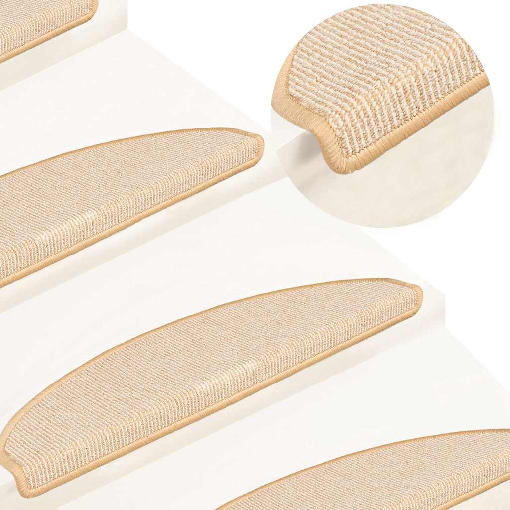 Stufenmatten 15 Stk. 65x21x4 cm Creme Halbrund Groß