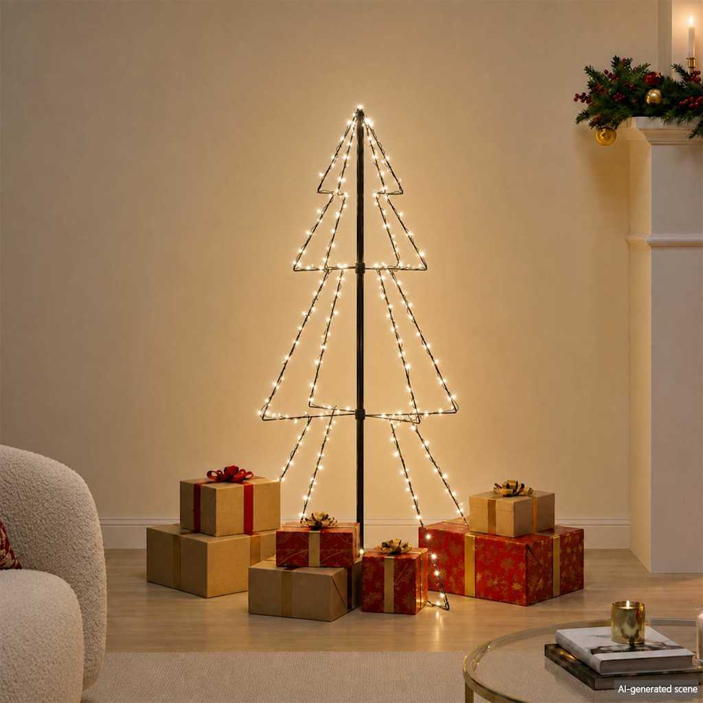 Weihnachtsbaum in Kegelform 160 LEDs Indoor & Outdoor 78x120 cm
