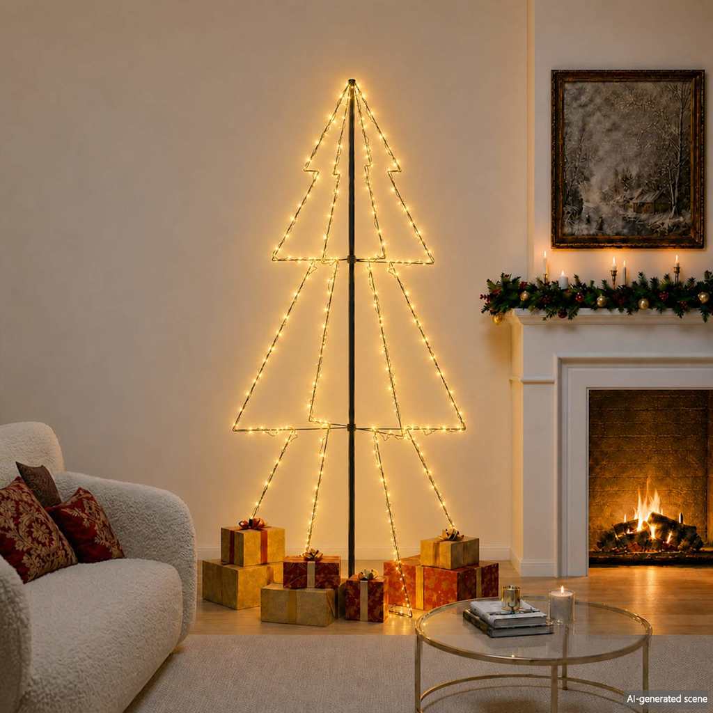 Weihnachtsbaum in Kegelform 300 LEDs Indoor & Outdoor 120x220cm