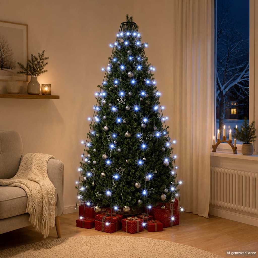 Weihnachtsbaum-Lichternetz mit 150 LEDs Blau 150 cm