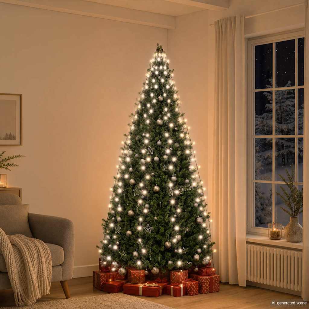 Weihnachtsbaum-Lichternetz mit 250 LEDs Kaltweiß 250 cm