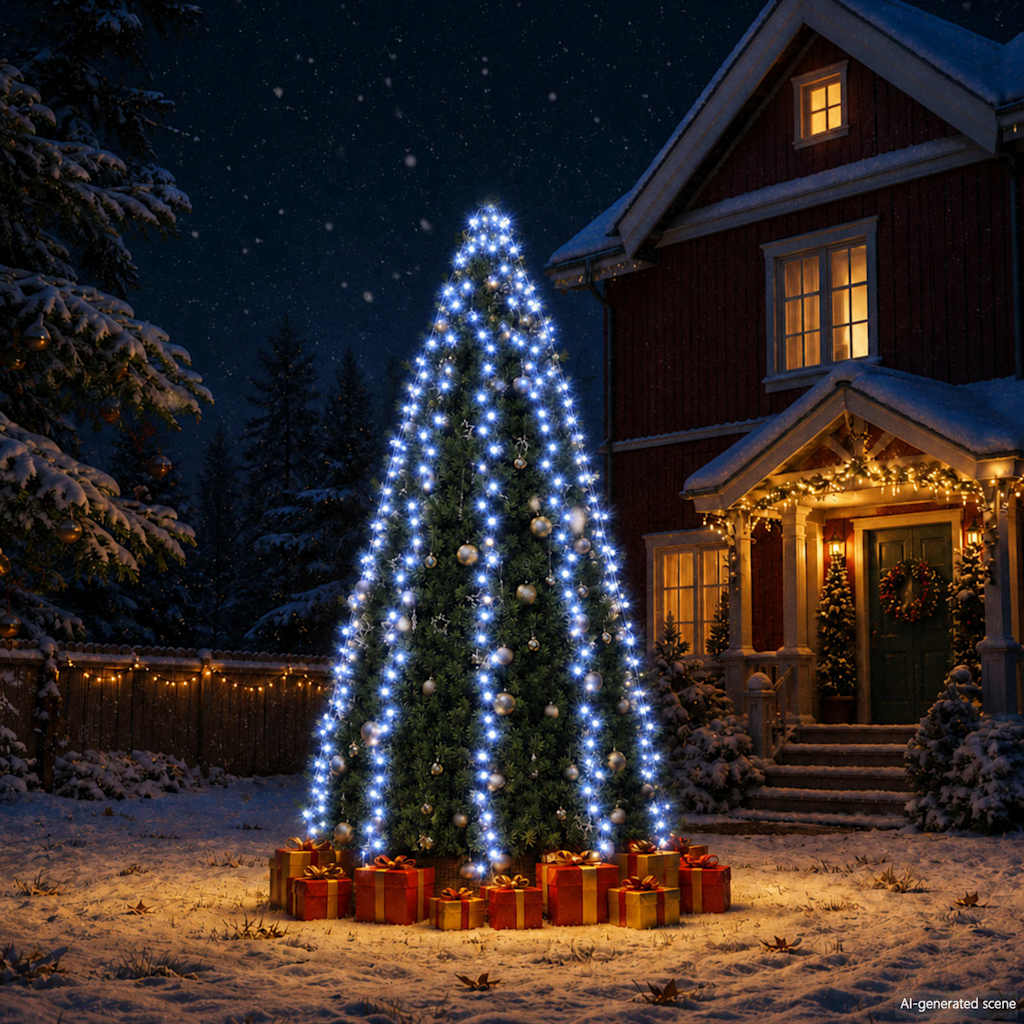 Weihnachtsbaum-Lichternetz mit 300 LEDs Blau 300 cm