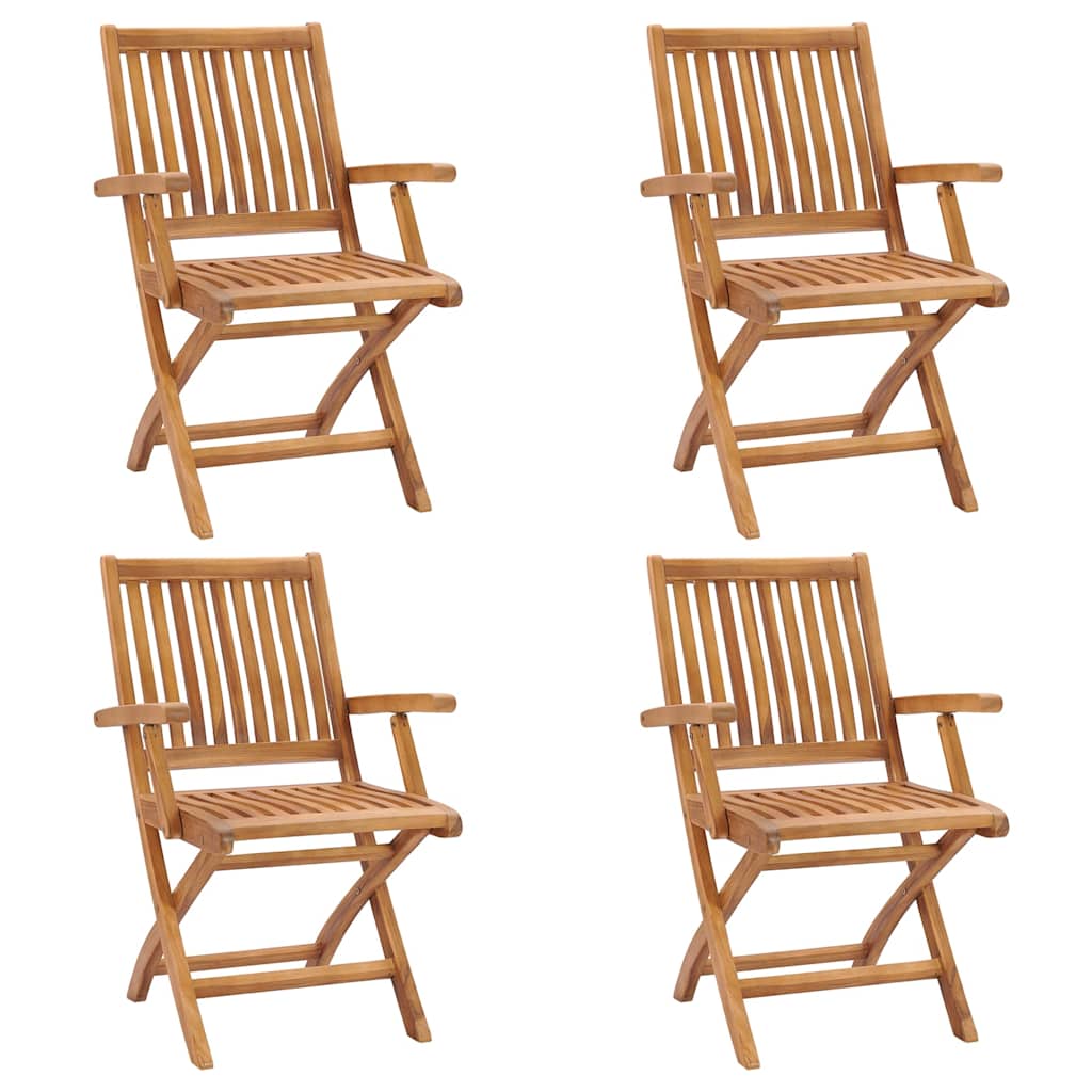 Klappstühle, 4 Stück, Massivholz Teakholz