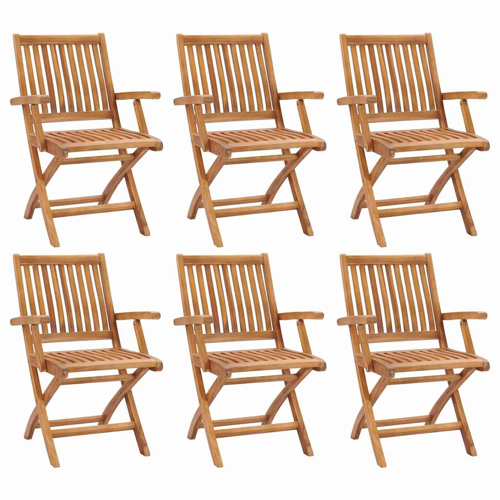 Klappstühle, 6 Stück, Massivholz Teakholz