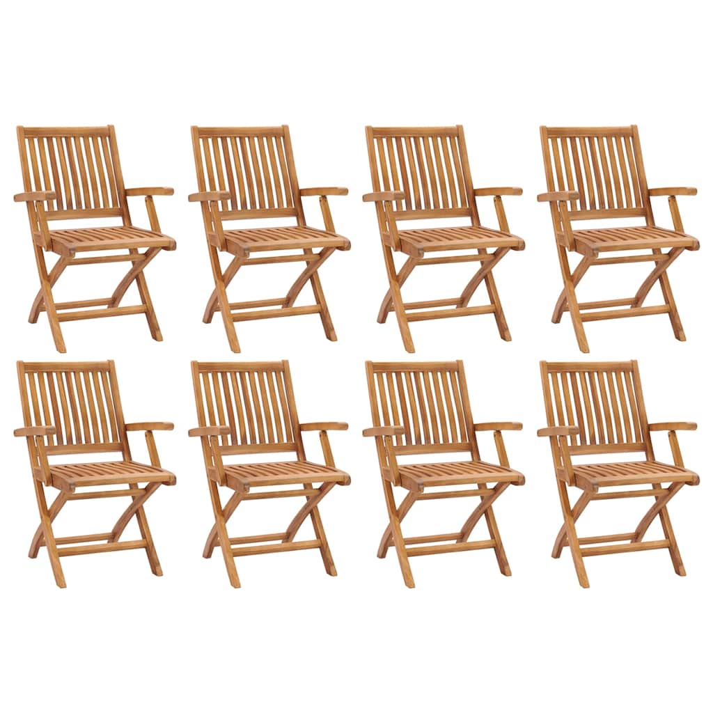 Klappstühle, 8-teilig, Massivholz Teakholz