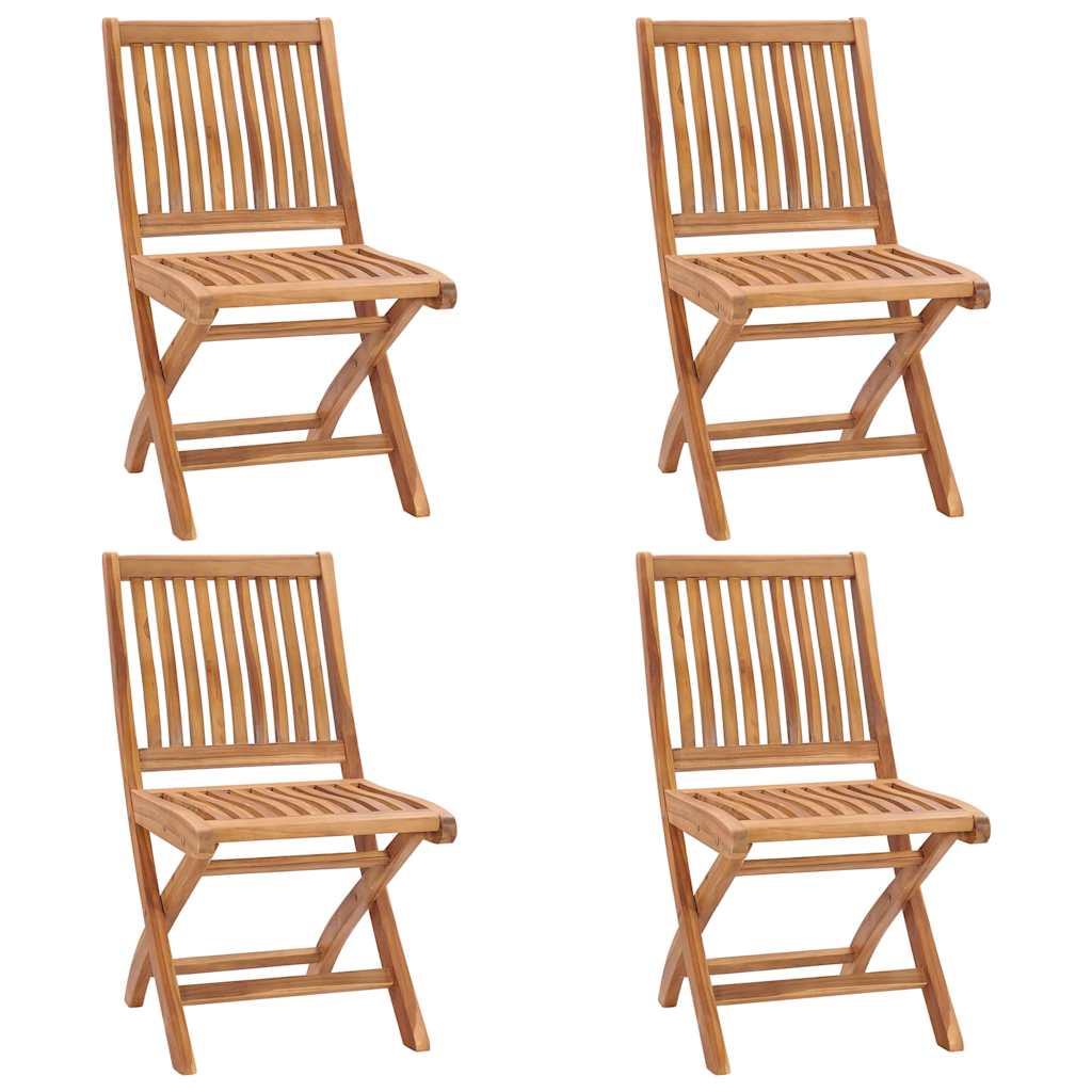 Klappstühle, 4 Stück, Massivholz Teakholz