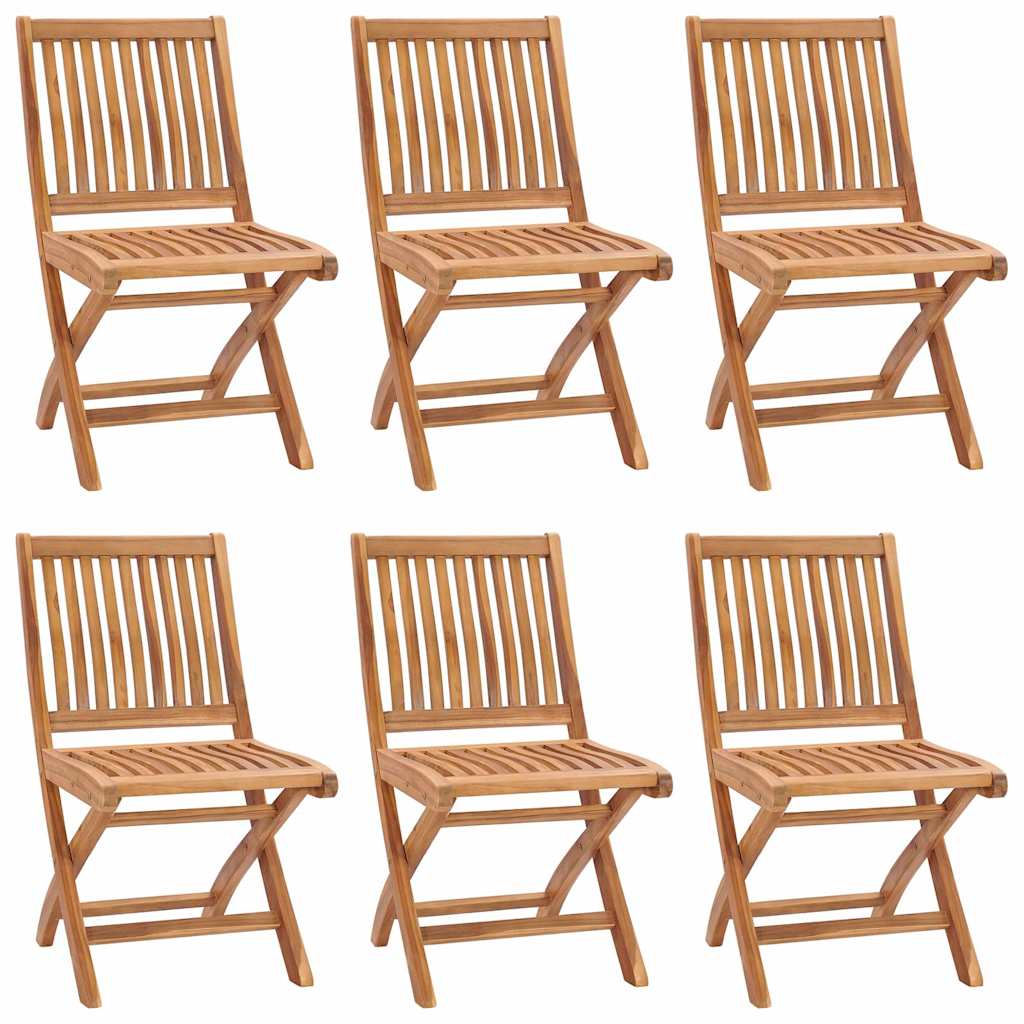 Klappstühle, 6 Stück, Massivholz Teakholz