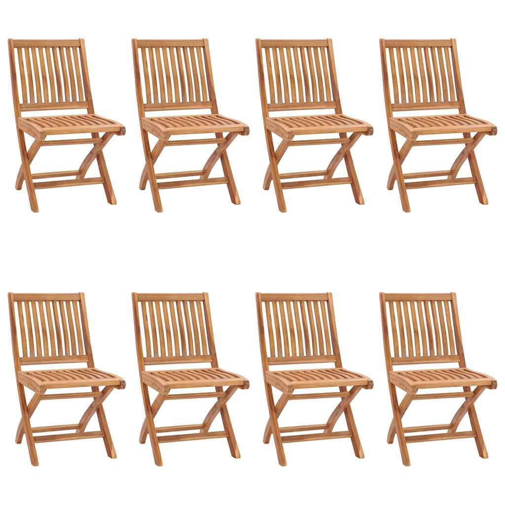 Klappstühle, 8-teilig, Massivholz Teakholz