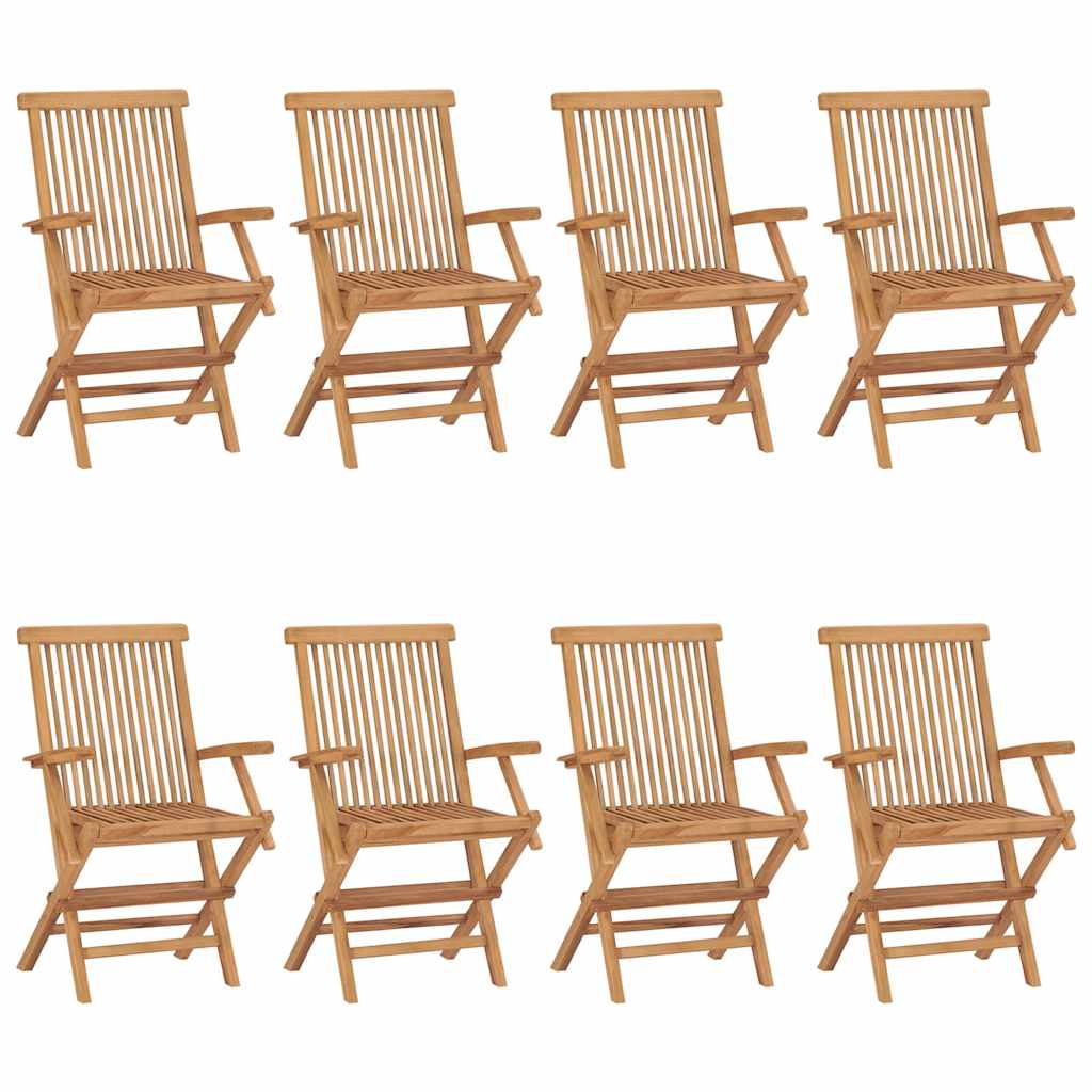 Klappstühle, 8-teilig, Massivholz Teakholz