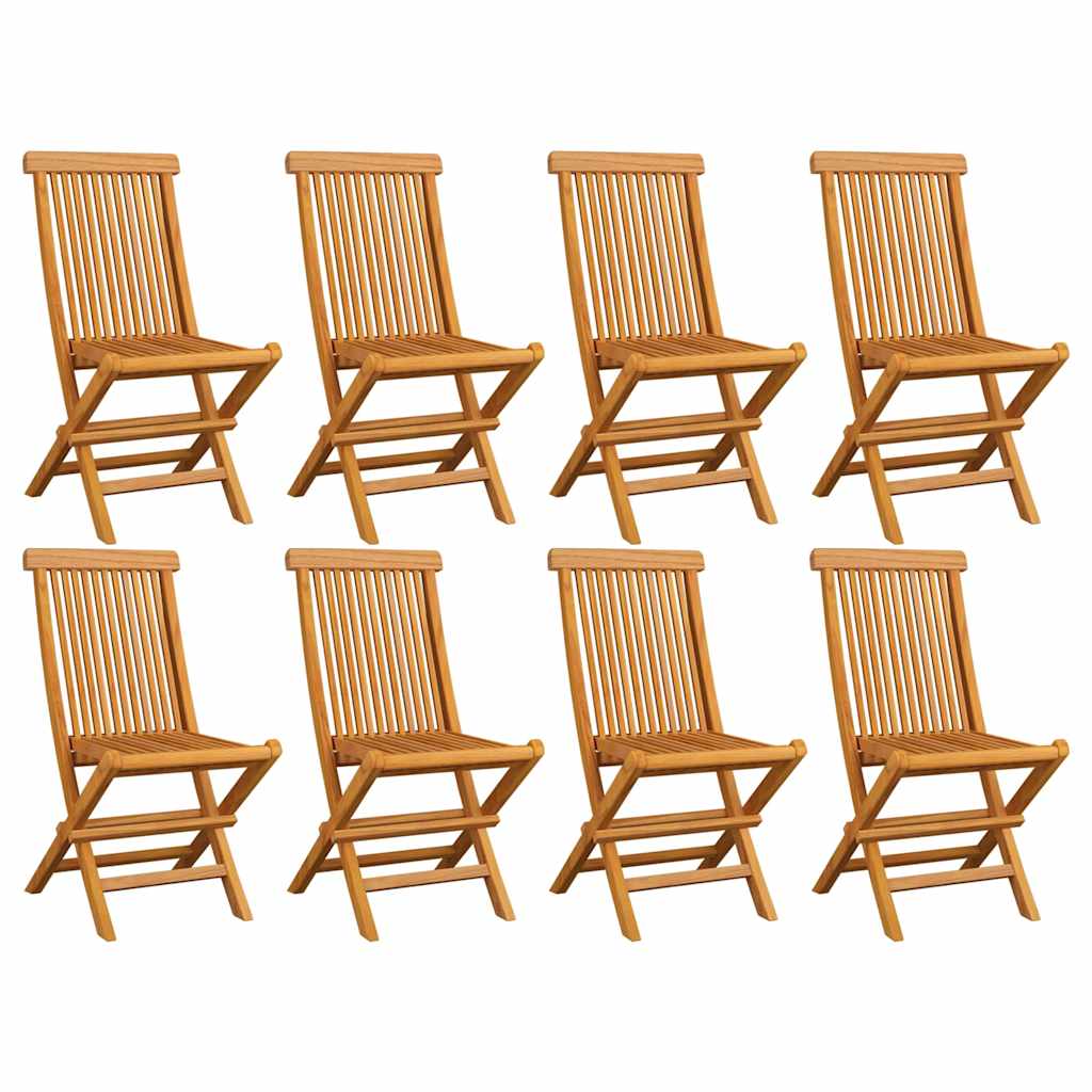 Klappstühle, 8-teilig, Massivholz Teakholz