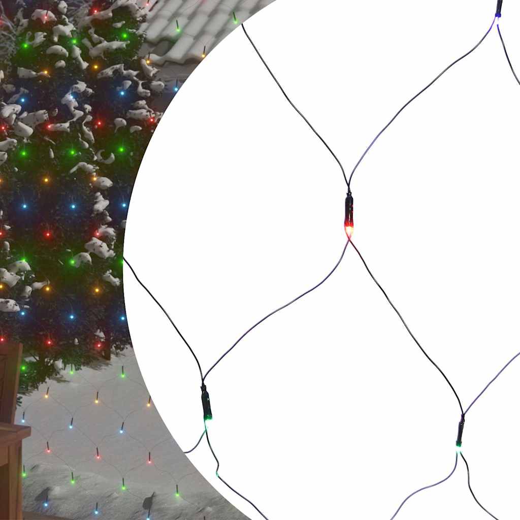 Weihnachts-Lichternetz 4x4 m 544 LED Bunt Indoor Outdoor