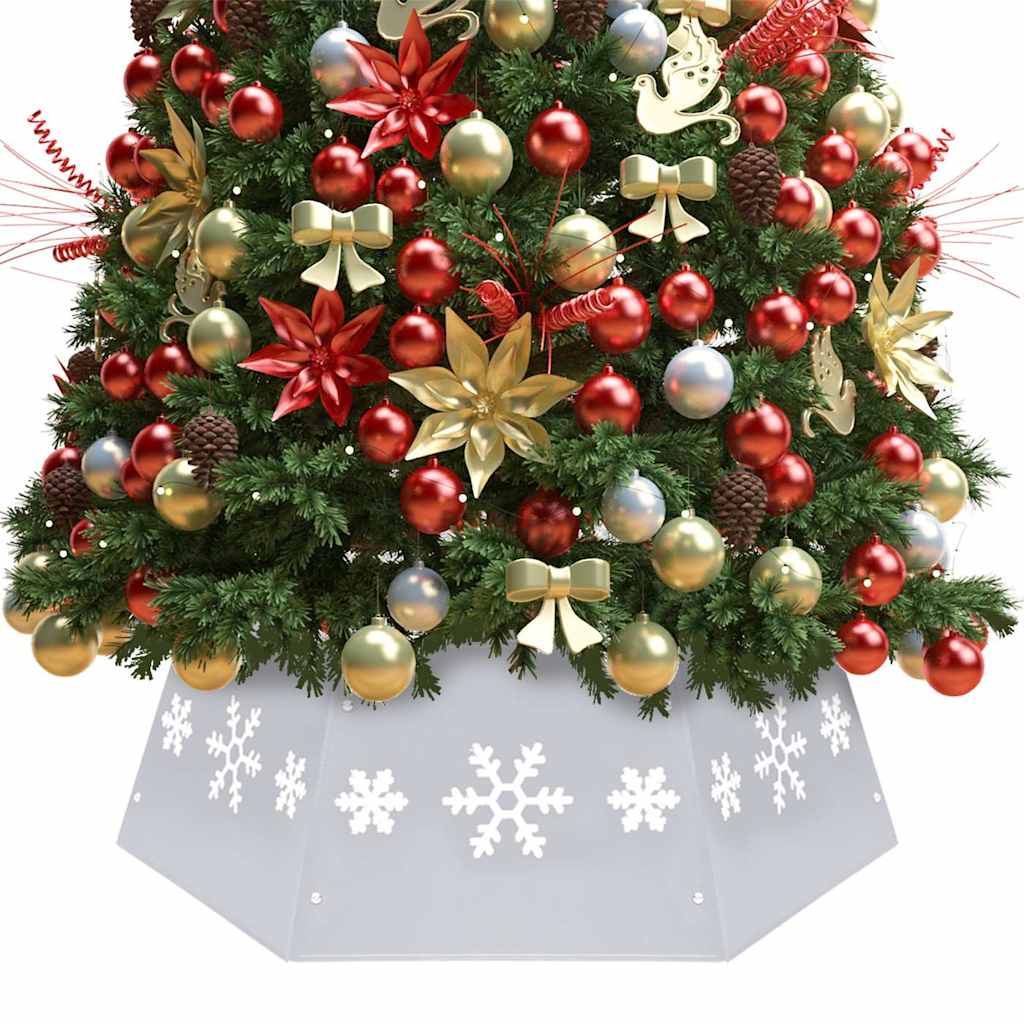 Weihnachtsbaumrock Silbern und Weiß Ø68x25 cm