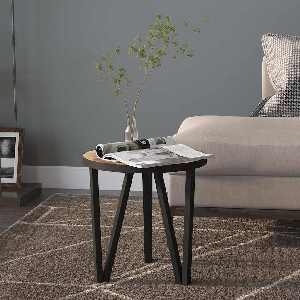 Beistelltisch Schwarz und Gelb Ø35 cm MDF