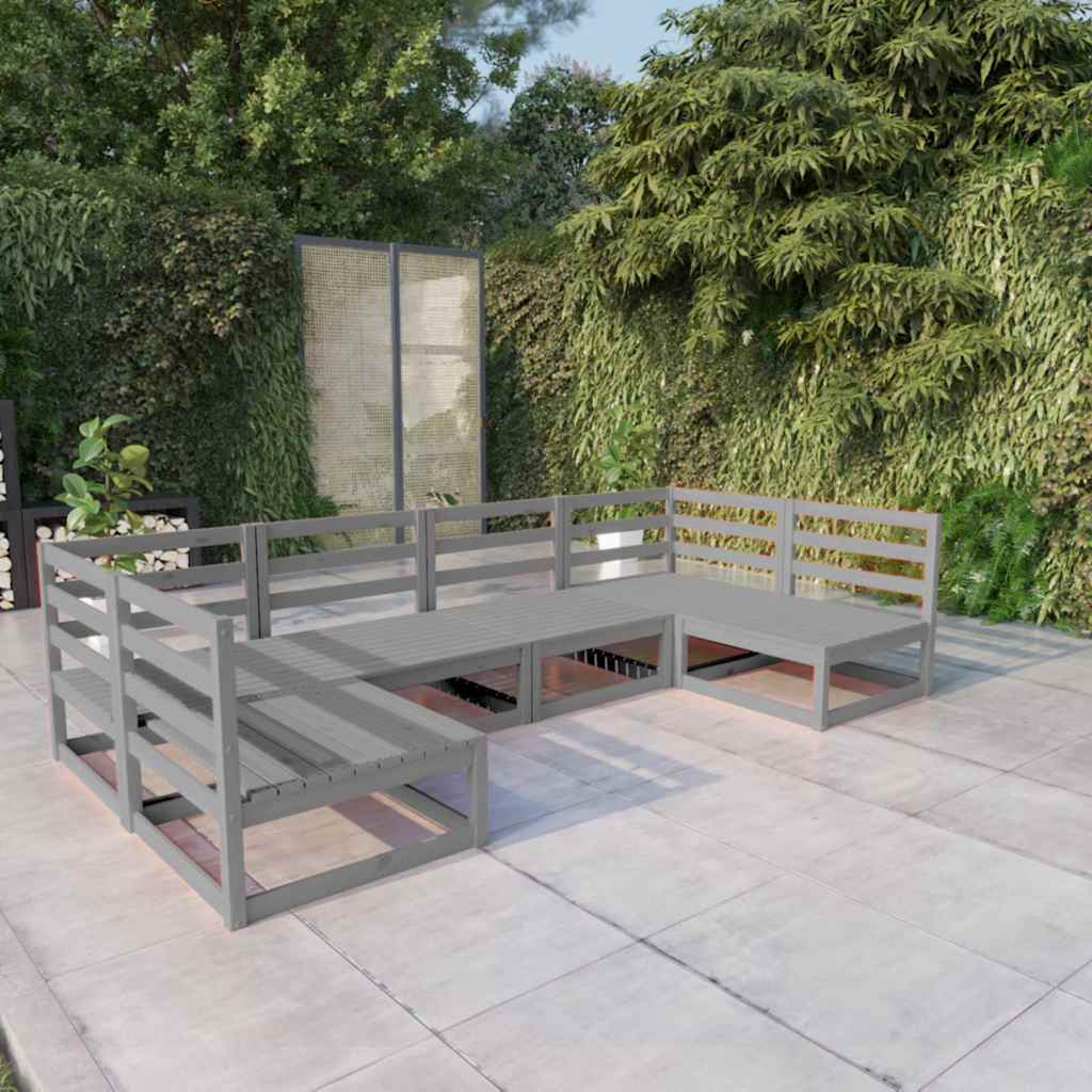 6-tlg. Garten-Lounge-Set Massivholz Kiefer