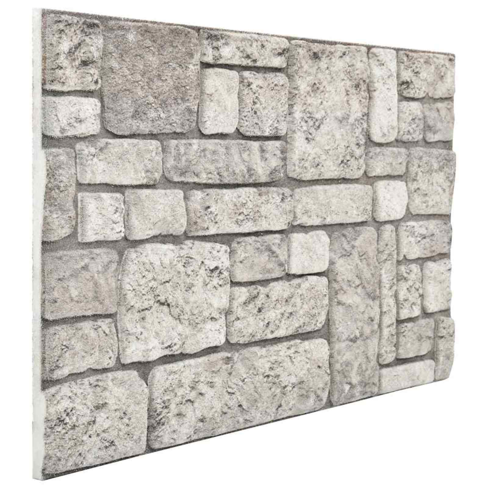 Wandpaneele 10 stk. 100 x 50 cm Grau EPS-Schaum