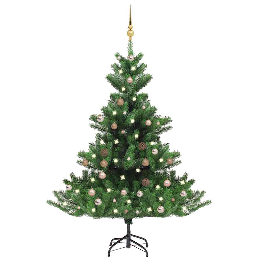 Künstlicher Weihnachtsbaum Nordmann LED & Kugeln Grün 150 cm