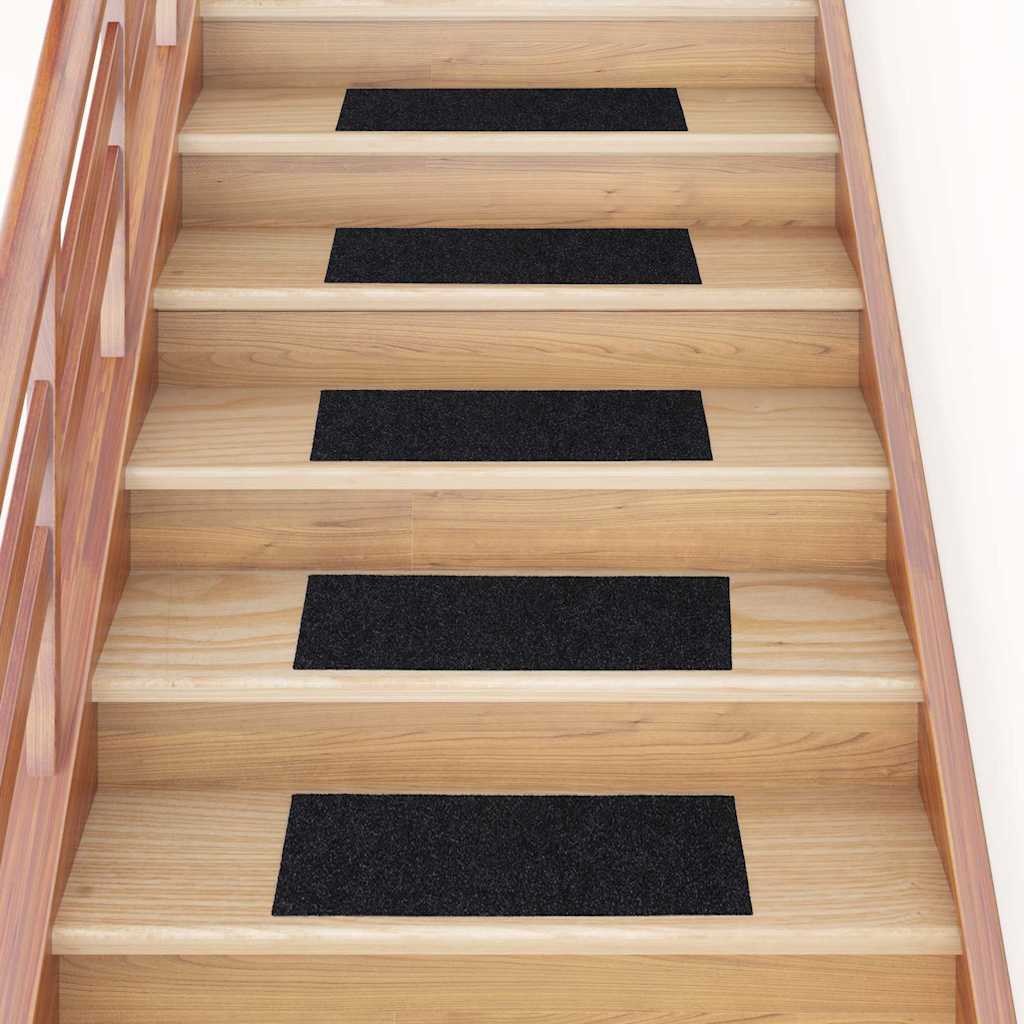 Stufenmatten Selbstklebend 15 Stk. 60x25 cm Schwarz Rechteckig