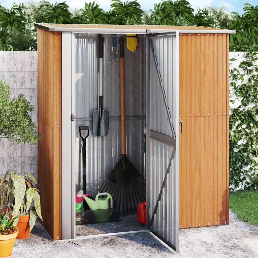 Gartenhaus 180,5x97x209,5 cm Verzinkter Stahl Holzoptik