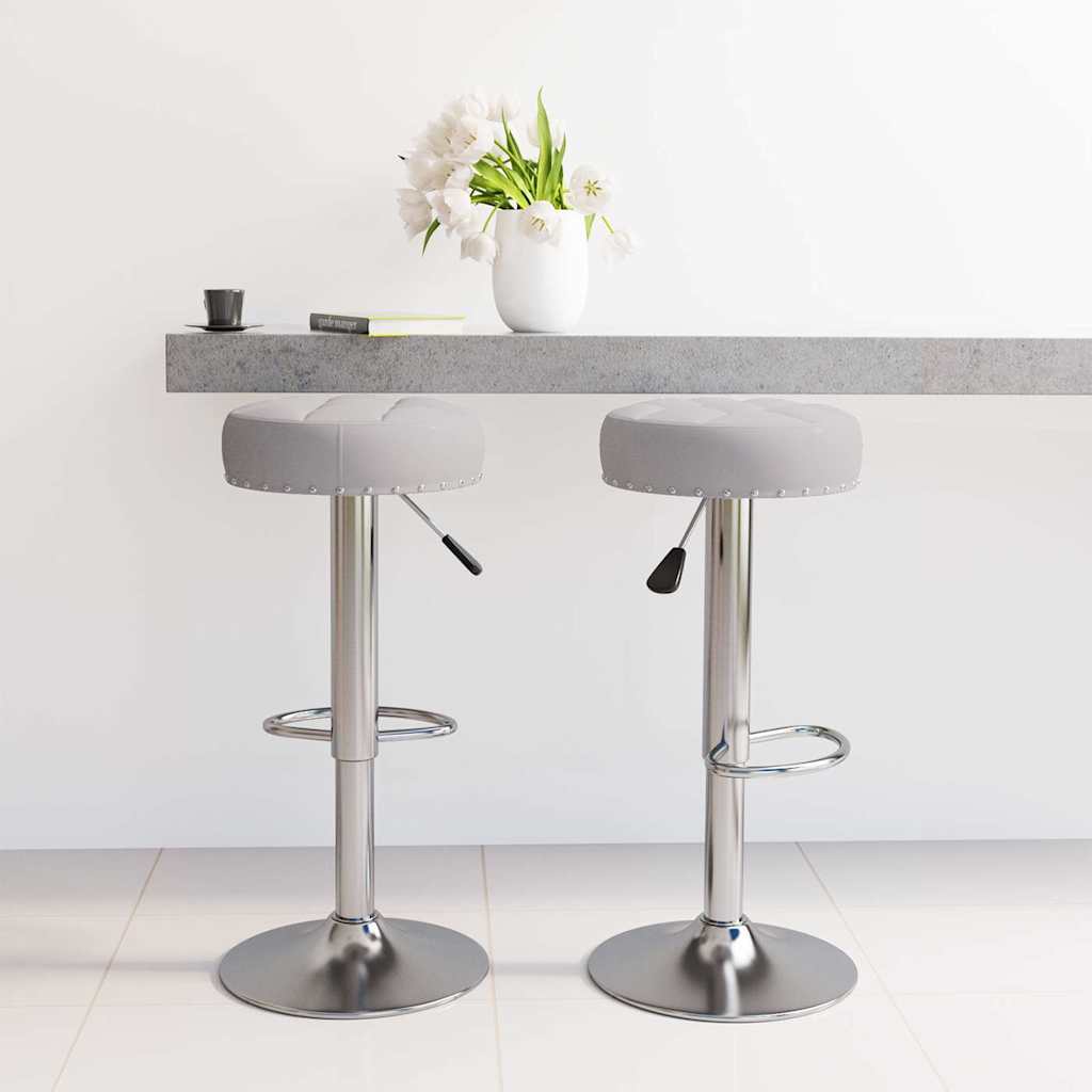 Barhocker 2 Stk. Grau Stoff
