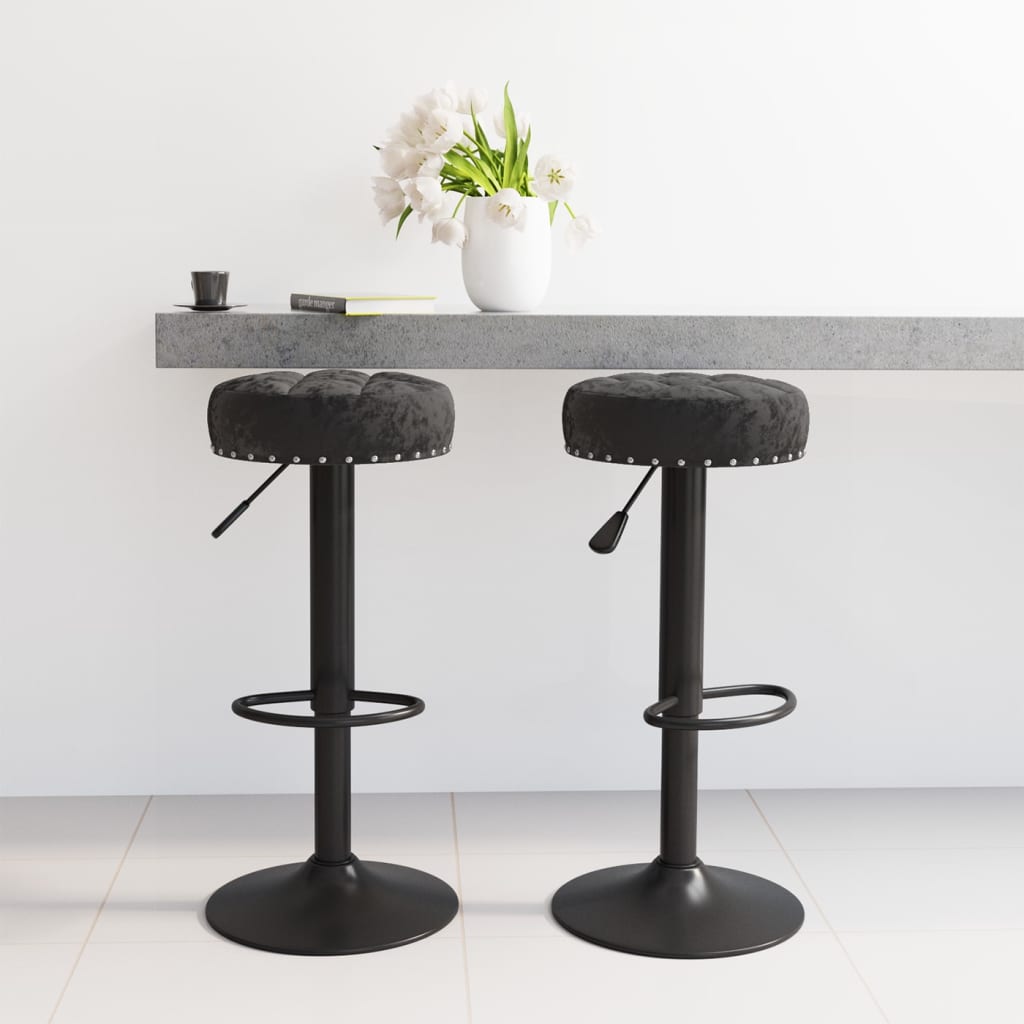 Barhocker 2 Stk. Schwarz Samt