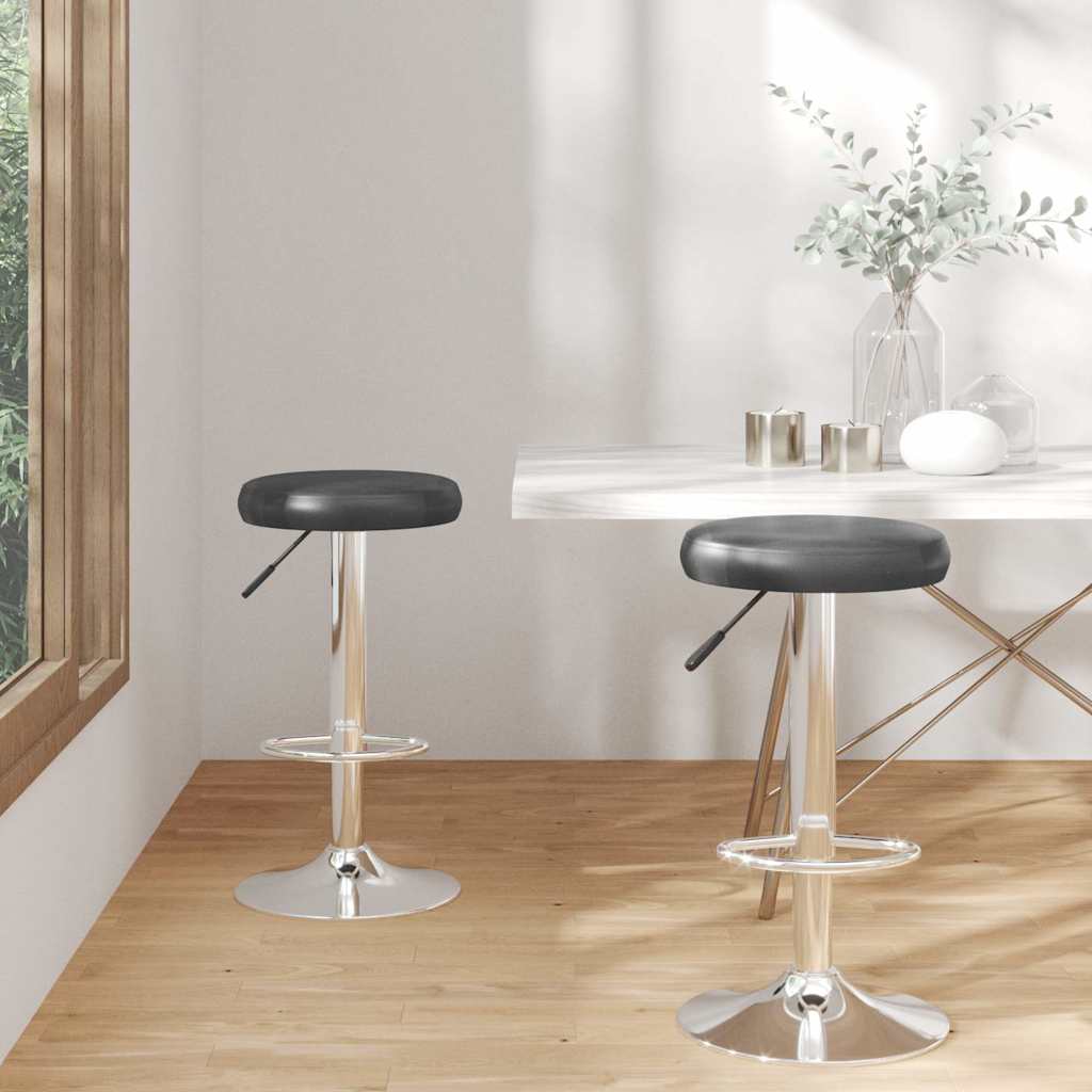 Barhocker 2 Stk. Schwarz Kunstleder