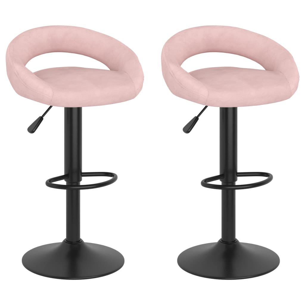 Barhocker 2 Stk. Rosa Samt