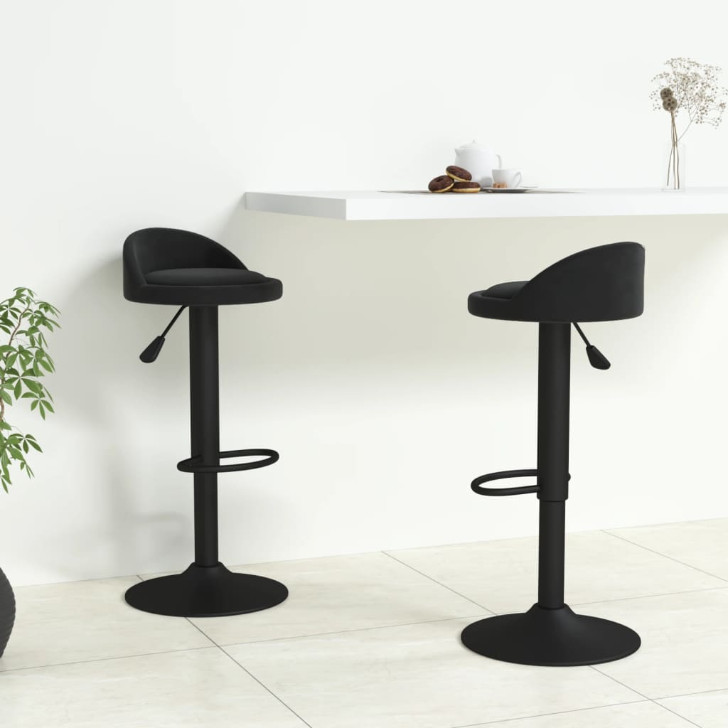 Barhocker 2 Stk. Schwarz Samt