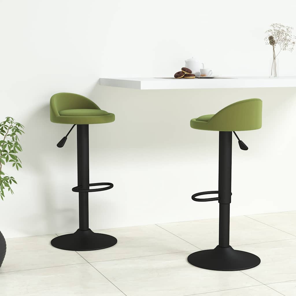 Barhocker 2 Stk. Hellgrün Samt