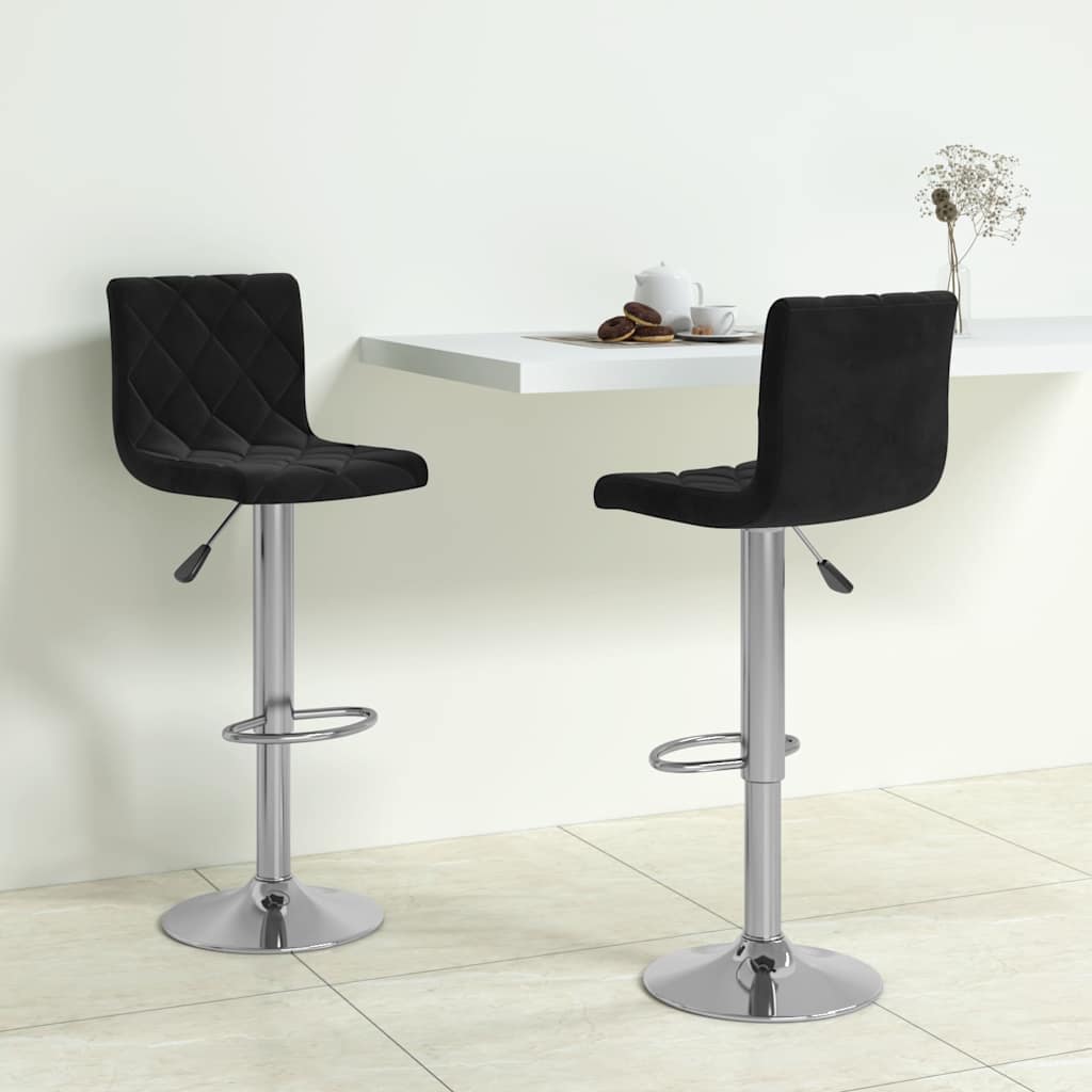 Barhocker 2 Stk. Schwarz Samt