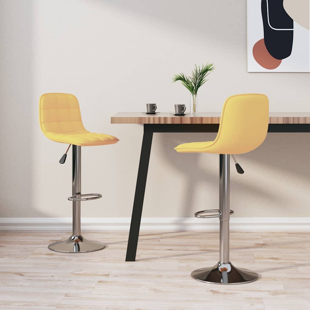 Barhocker 2 Stk. Gelb Stoff
