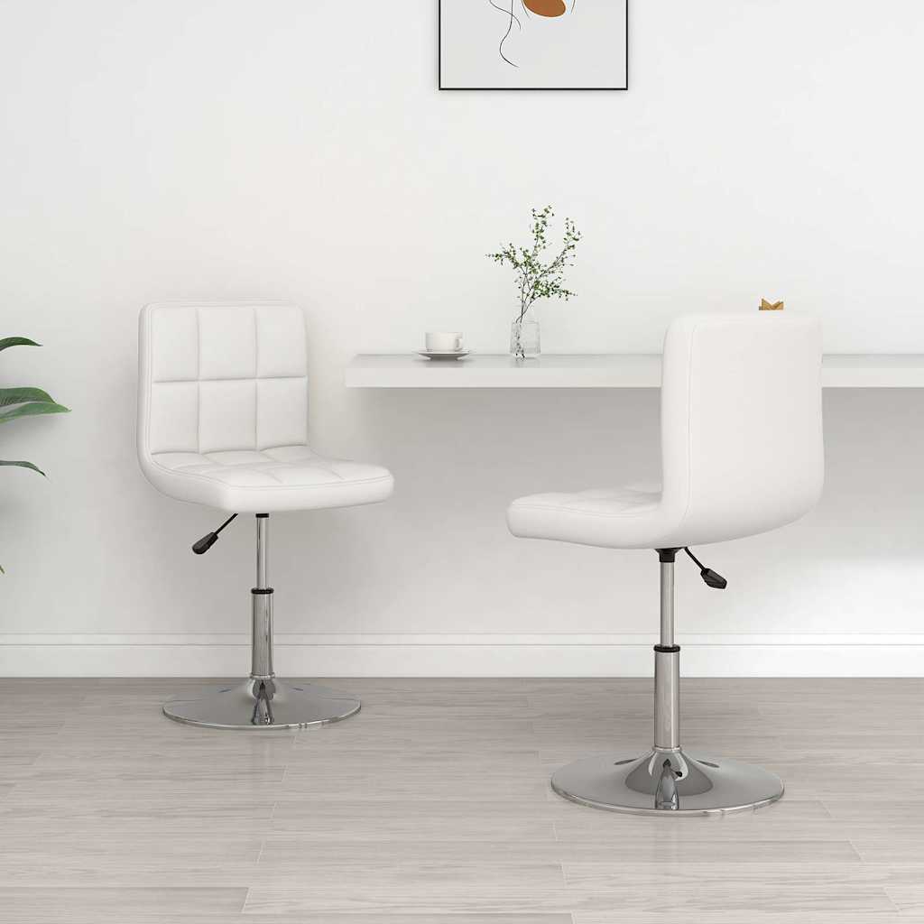 Esszimmerstühle 2 Stk. Weiß Kunstleder
