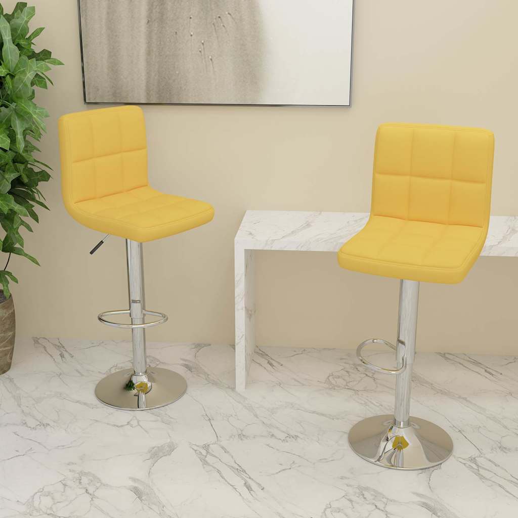 Barhocker 2 Stk. Senfgelb Stoff