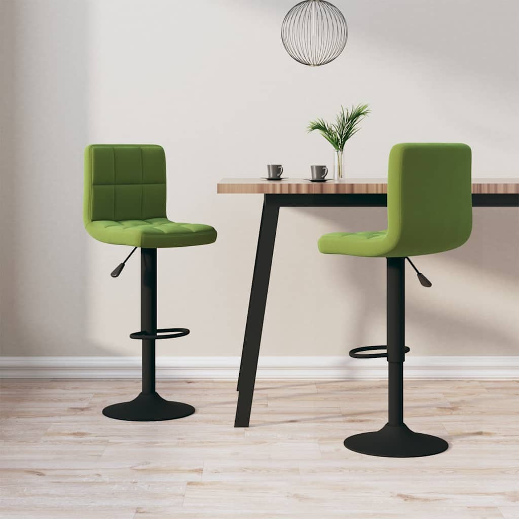 Barhocker 2 Stk. Hellgrün Samt
