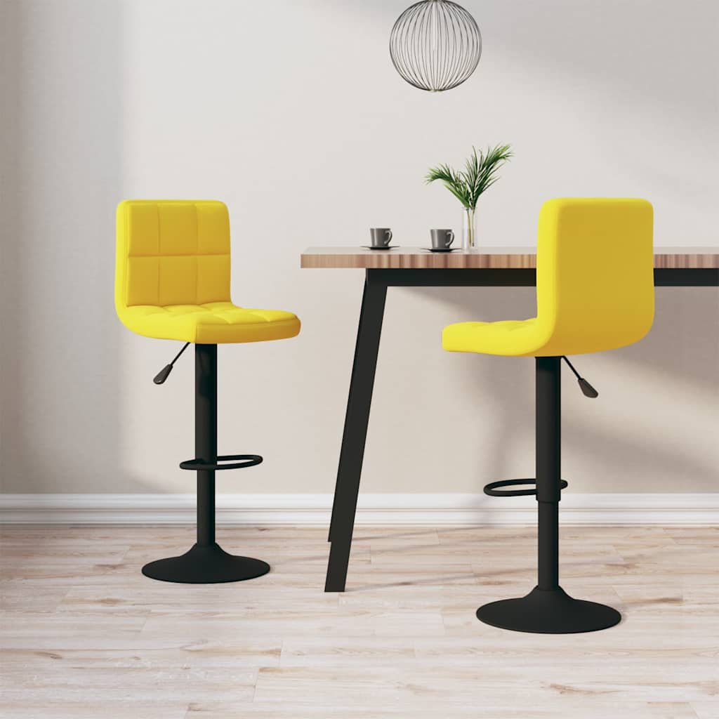 Barhocker 2 Stk. Senfgelb Samt
