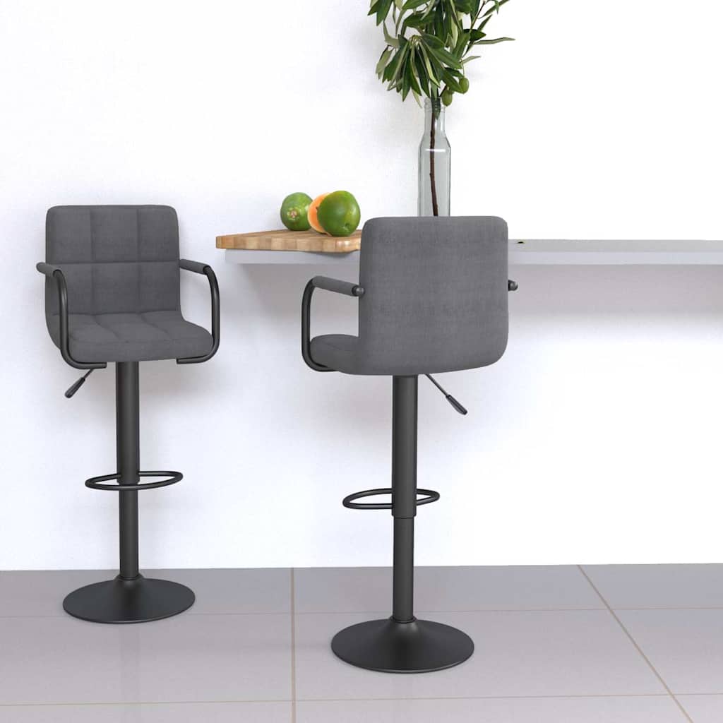 Barhocker 2 Stk. Hellgrau Stoff