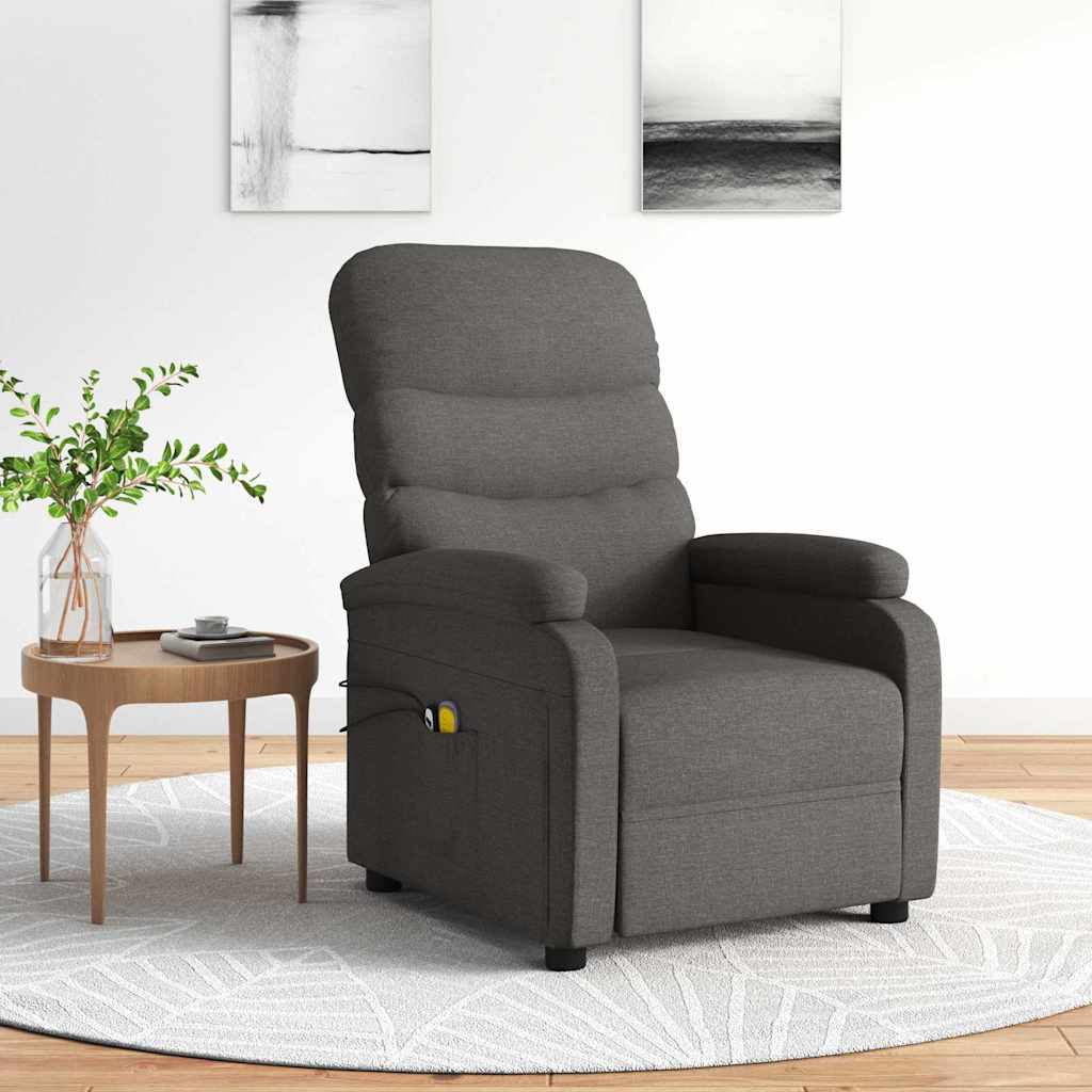 Massagesessel Elektrisch Dunkelgrau Stoff