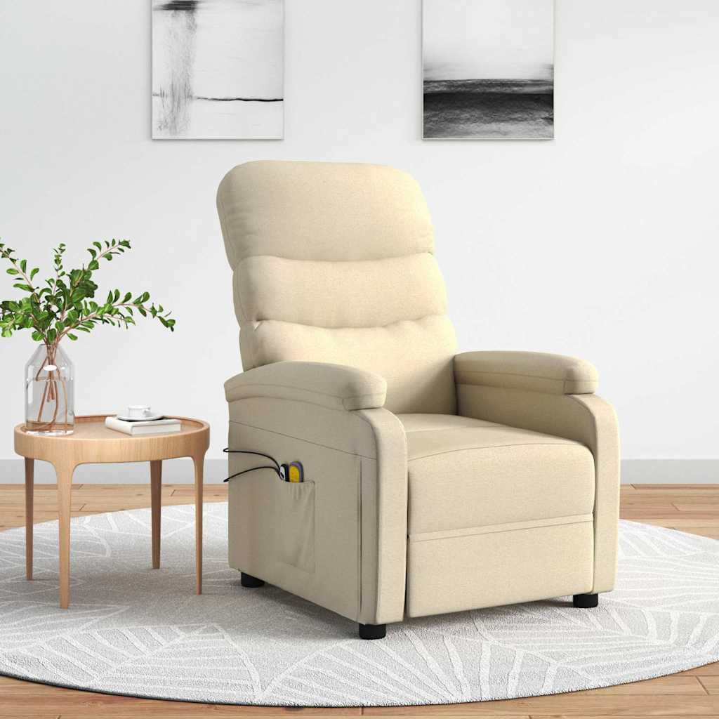 Massagesessel Elektrisch Creme Stoff