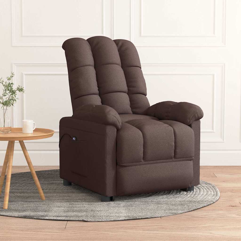Relaxsessel Elektrisch Dunkelbraun Stoff