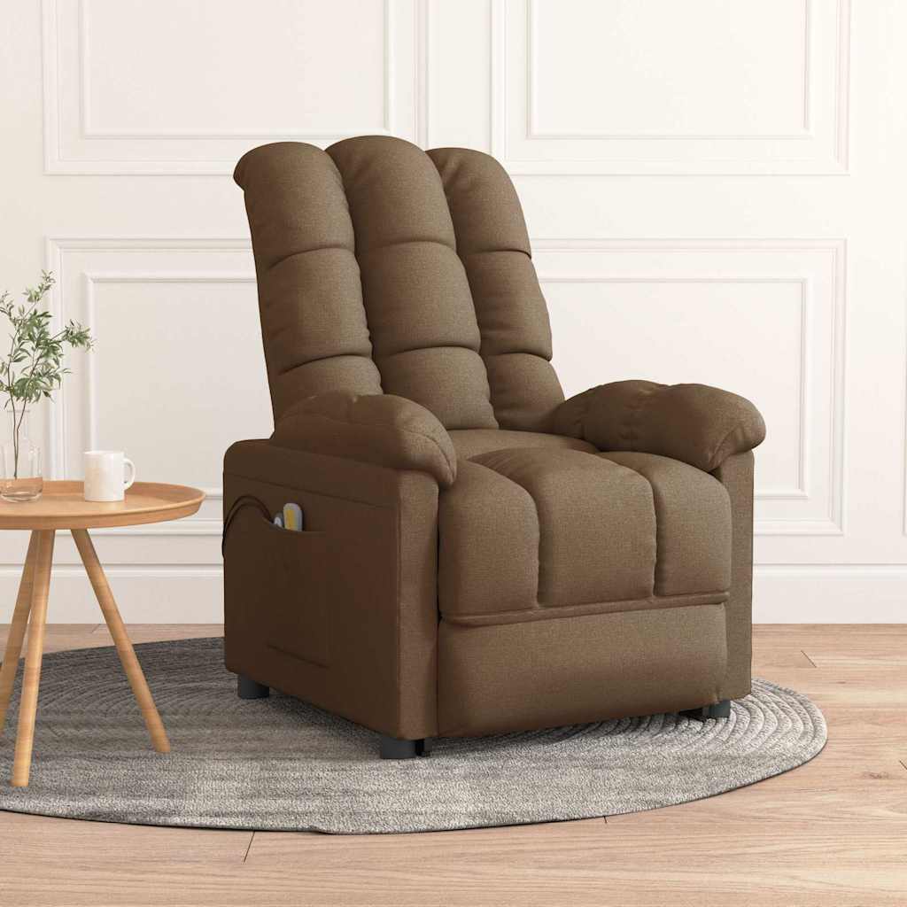 Massagesessel Elektrisch Braun Stoff