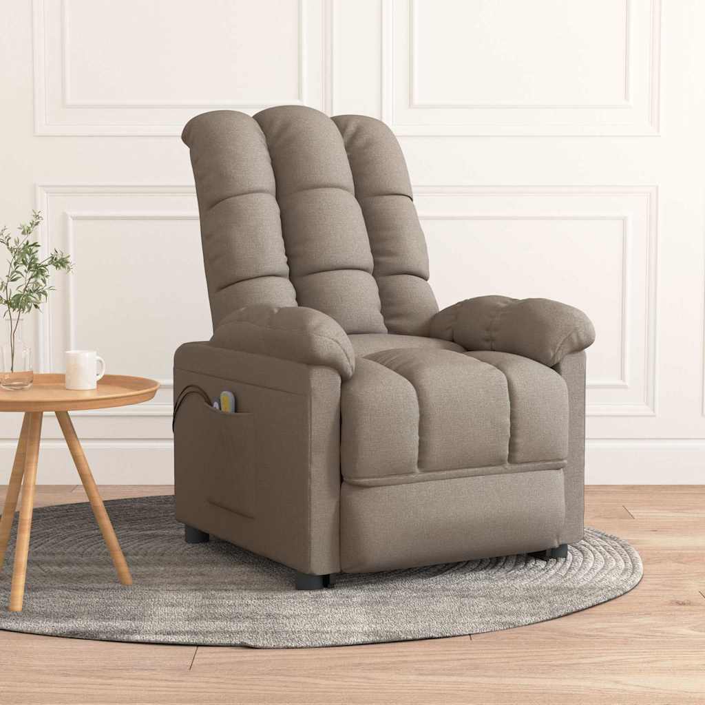 Massagesessel Elektrisch Taupe Stoff