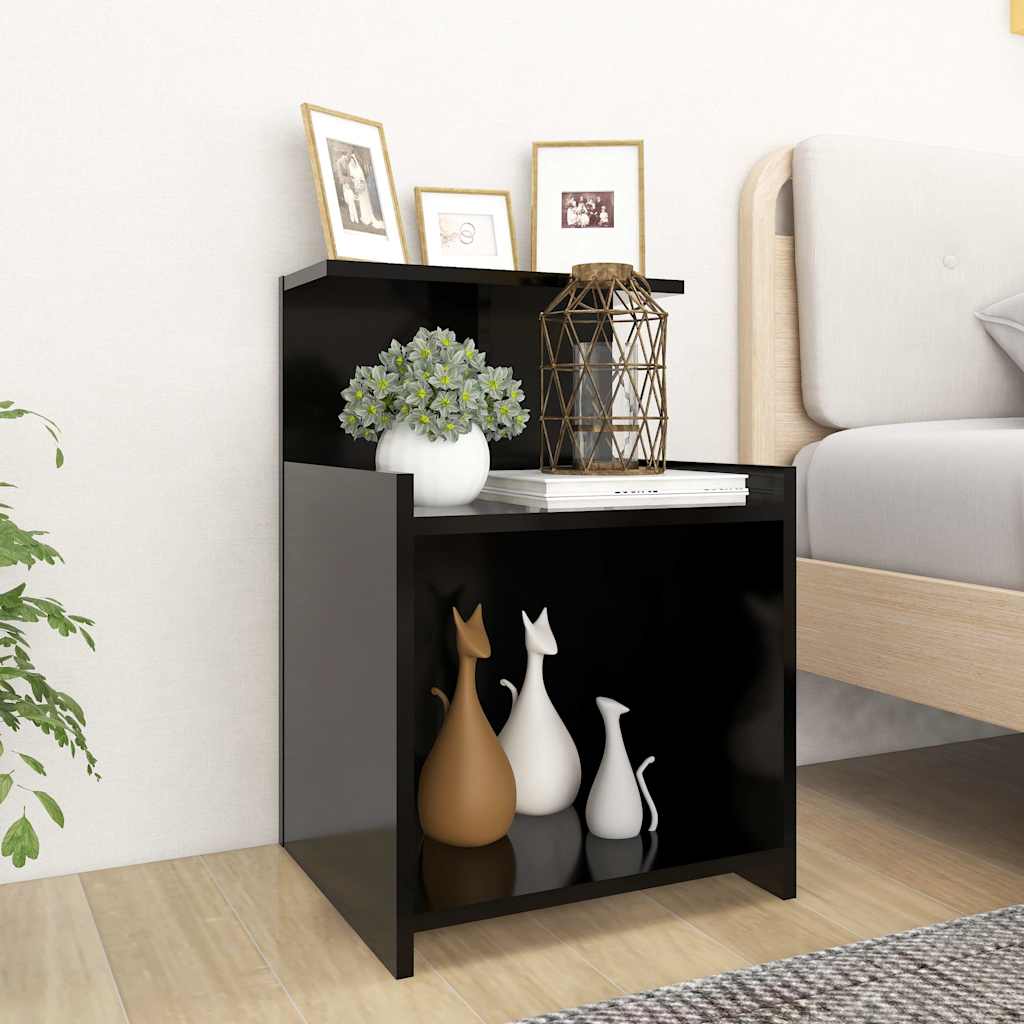 Nachttisch Schwarz 40x35x60 cm Holzwerkstoff