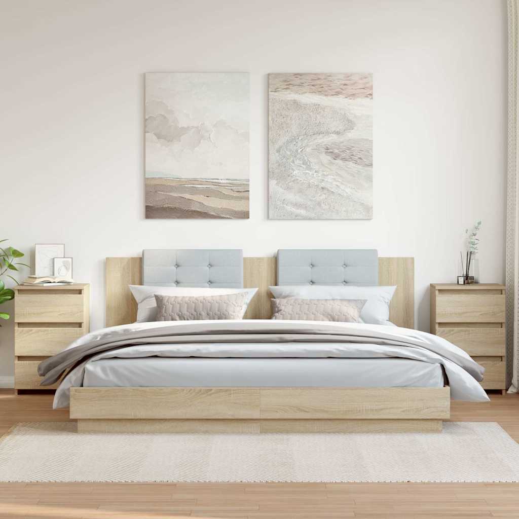 Nachttische 2 Stk. Sonoma-Eiche 40x35x62,5 cm Holzwerkstoff