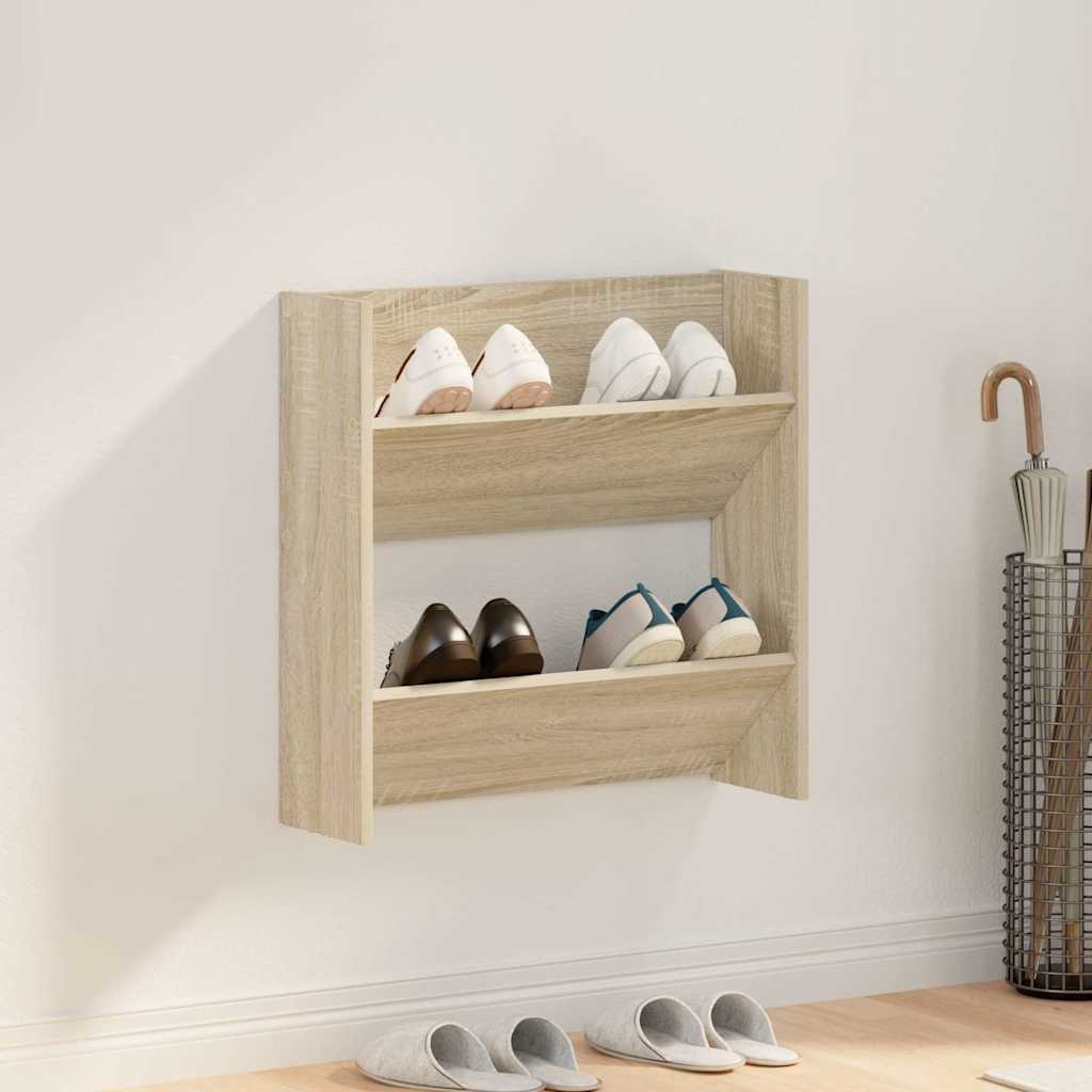 Wand-Schuhschrank Sonoma-Eiche 60x18x60 cm Holzwerkstoff