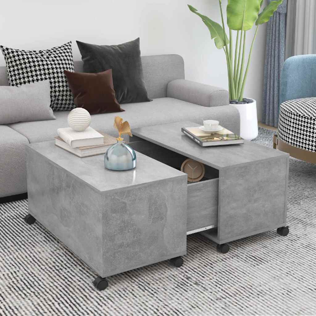 Couchtisch Betongrau 75x75x38 cm Holzwerkstoff
